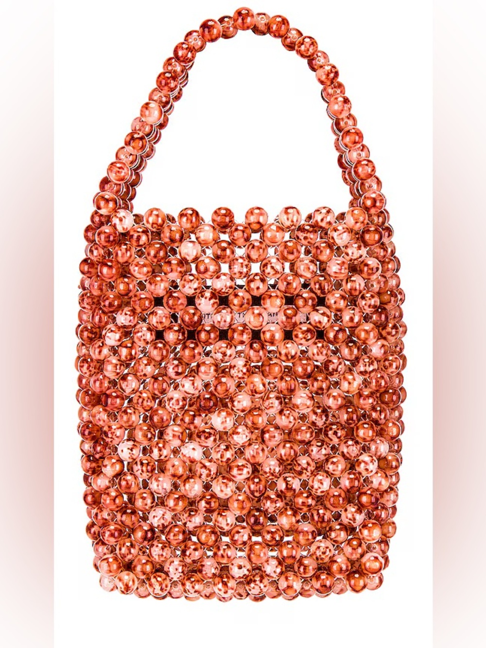 Faithfull the Brand Ella Beaded Mini Bag Pink Coral Hand Beaded Shoulder Bag New